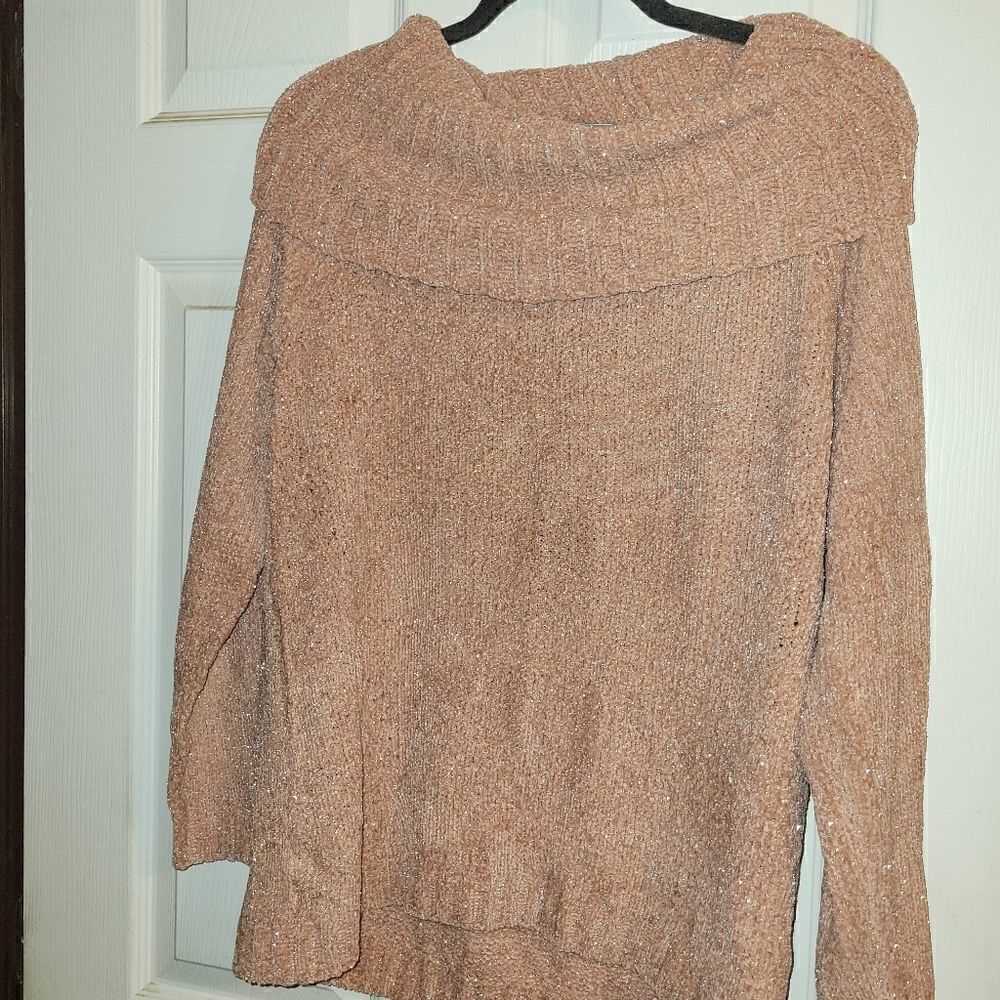 LARGE PINK I-N-C Womens Chenille Knit